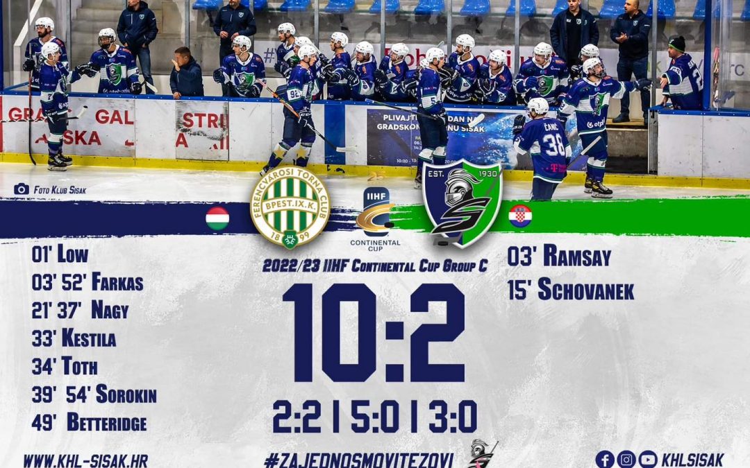 IIHF Continental Cup – II kolo Group C – FERENCVAROSI TC vs  KHL SISAK (10:2)