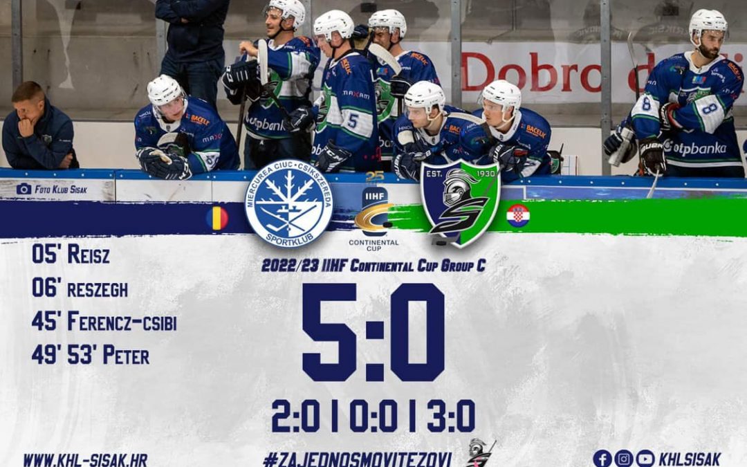 IIHF – Continental Cup – II kolo Group C – SC MIERCUREA vs KHL SISAK (5:0)
